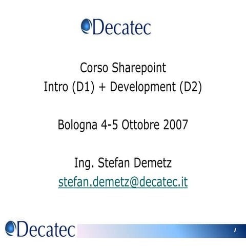 Introduzione a sharepoint | PPTX