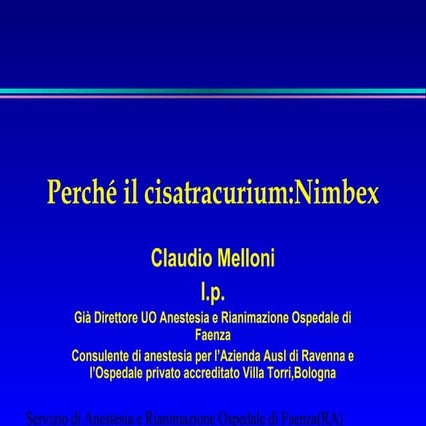 Corso sul cisatracurium per glaxo 2007 ottobre