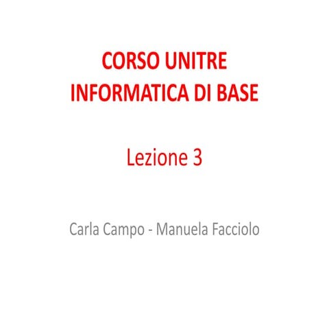 Corso unitre 3 lezione_3