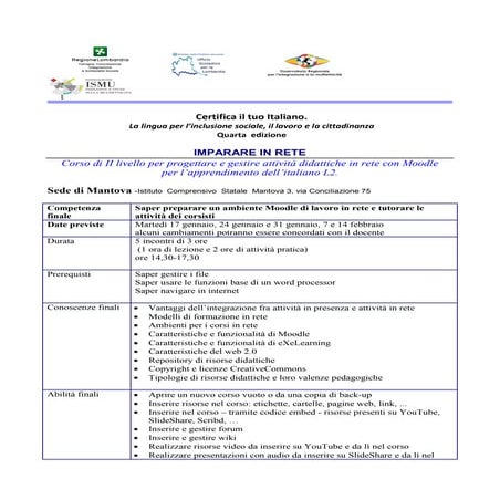 Corso web secondo livello Mantova