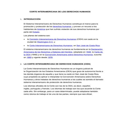 Corte interamericana de los derechos humanos