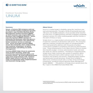Corticon Unum Success Story