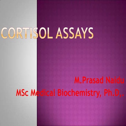 Cortisol assays & diagnostic laboratory procedures