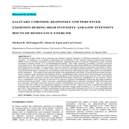 Cortisol e pse em treinamento de força