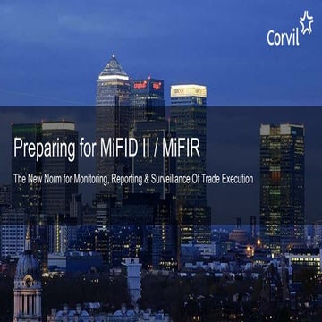 MiFID II Compliance Solution from Corvil