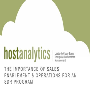The Importance of Sales Enablement & Operations for an SDR Program
