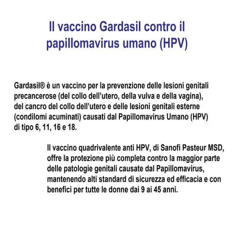 Il vaccino Gardasil
