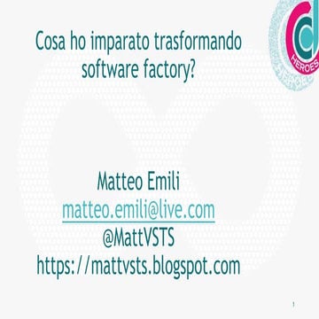 Cosa ho imparato trasformando software factory?