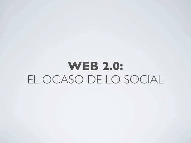 El ocaso de lo social