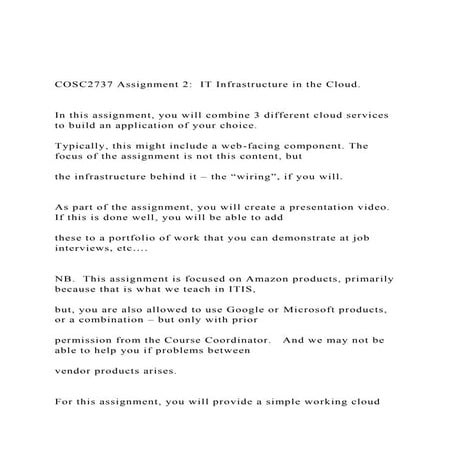 COSC2737 Assignment 2  IT Infrastructure in the Cloud.  .docx