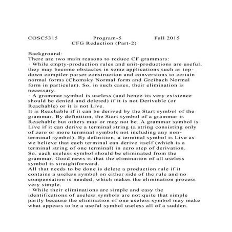 COSC5315                   Program-5Fall 2015             .docx