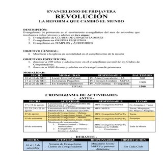 Evangelismo de Primavera REVOLUCIÓN...