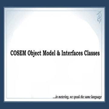COSEM Object Model & Interfaces Classess
