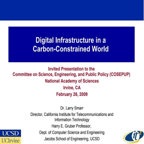 Digital Infrastructure in a Carbon-Constrained World