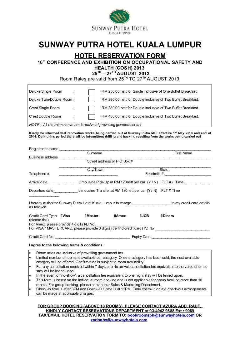 reservation card template