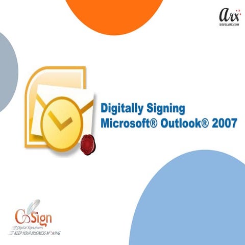CoSign Digital Signatures For Outlook2007