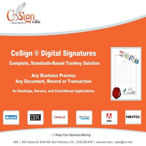 CoSign Digital Signatures: General Presentation 