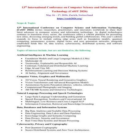 CFP - 12th International Conference on Computer Science, Information ...