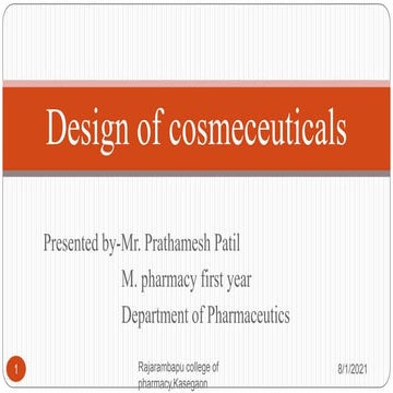 Design of Cosmeceuticals 