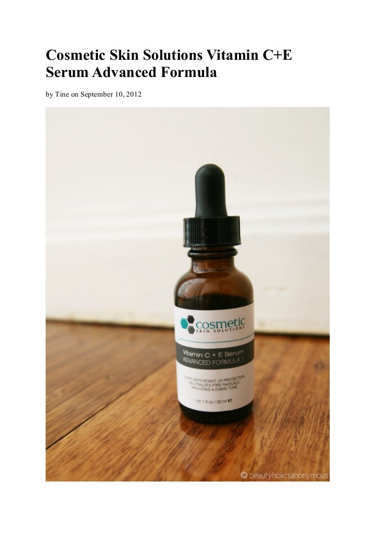 Cosmetic skin solutions vitamin c
