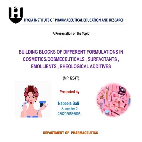 BUILDING BLOCKS OF DIFFERENT FORMULATIONS IN COSMETICS/COSMECEUTICALS ...