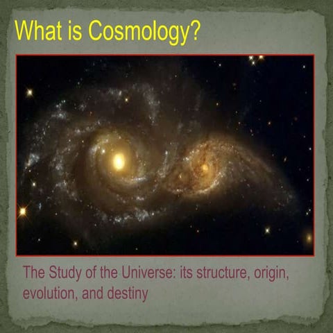 Cosmology,bigbang and dark energy