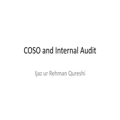 Coso And Internal Audit