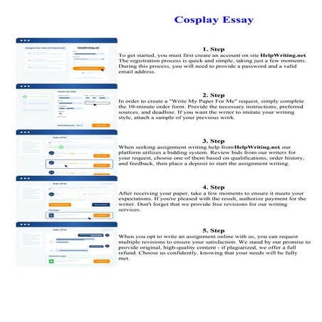 Cosplay Essay. Online assignment writing service.