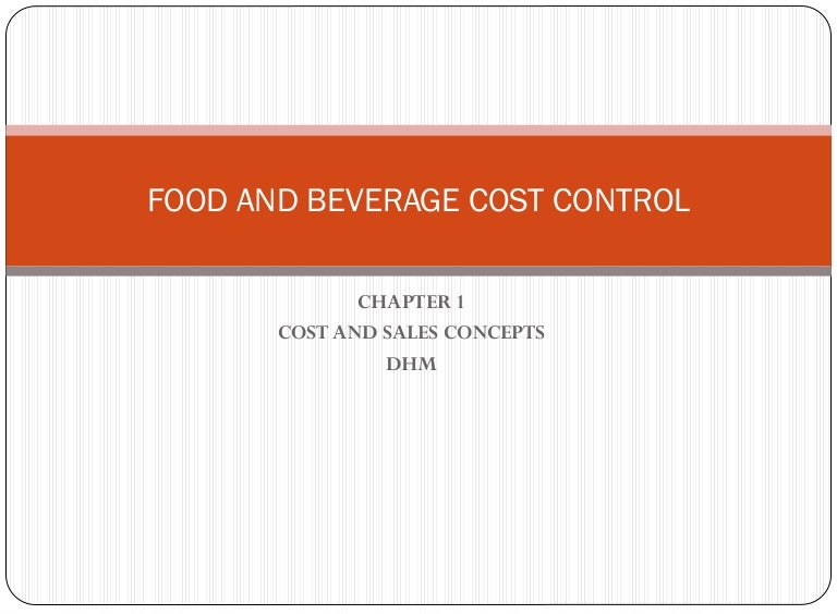 Food and Beverage Cost Control