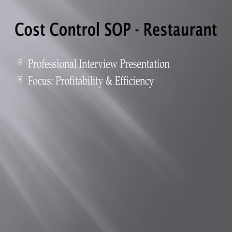 Comprehensive SOP for Cost Control in Restaurant Operations to Boost ...