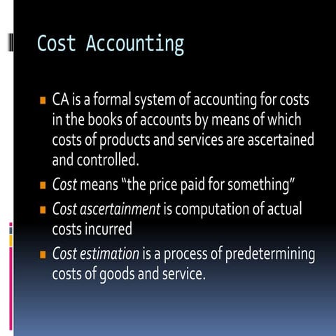 Cost accounting