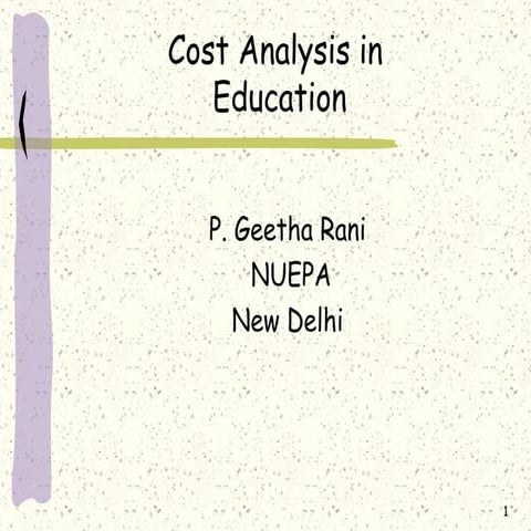 COST ANALYSIS IN EDUCATION | PPTX