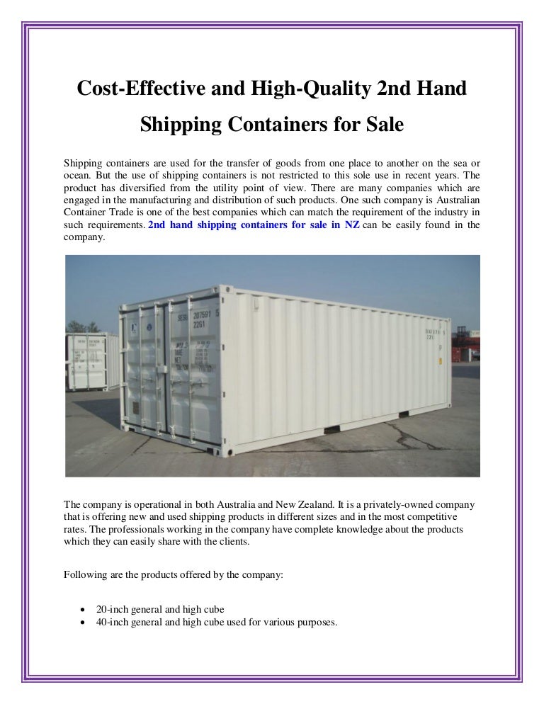 Cost Effective And High Quality 2nd Hand Shipping Containers F