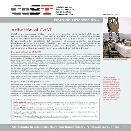 CoST - Nota de orientación 2