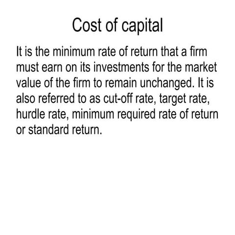 Cost Of Capital