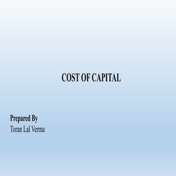 COST OF CAPITAL FOR B.COM, M.COM