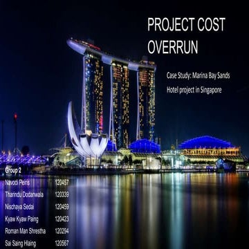 Cost overrun of marina bay sands, Singapure