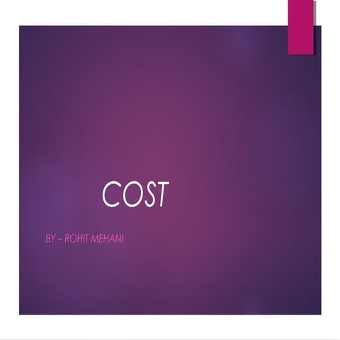 Cost CONCEPT