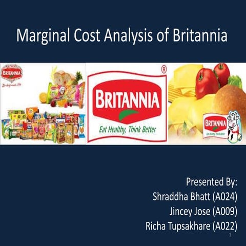 Cost accounting of Brittania