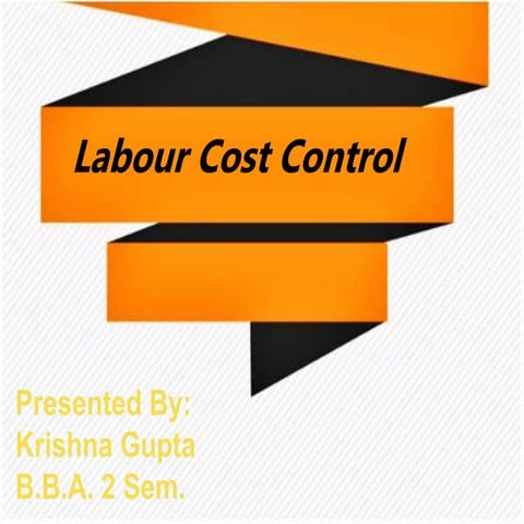 Labour Cost Control in cost accounting