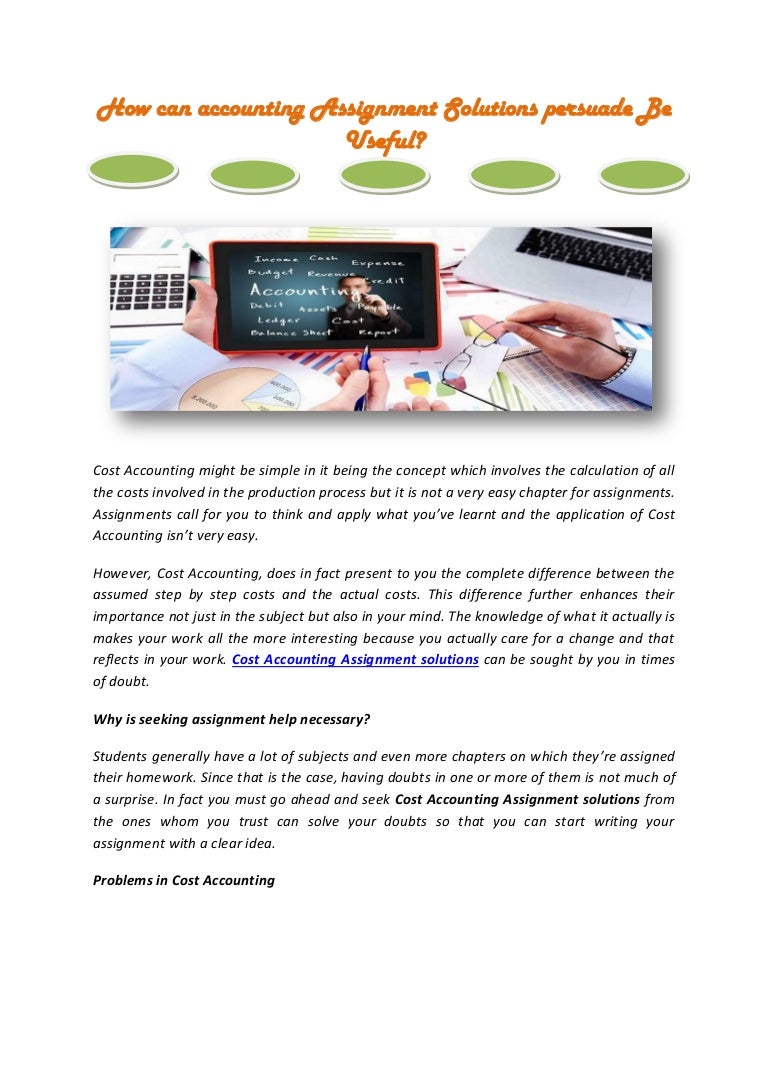 Cost accounting assignment material