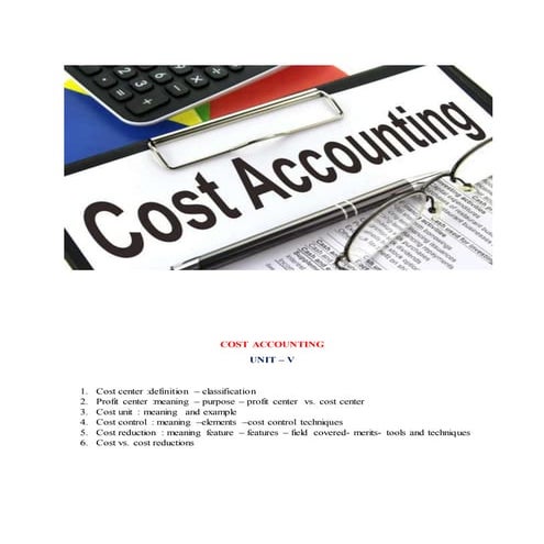 Cost accounting  unit 5 material AH AUTHORS 