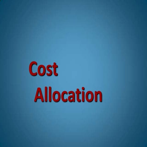 Cost allocation