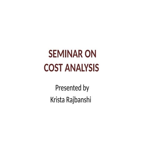 cost analysis in health sector  and different ways of cost analysis