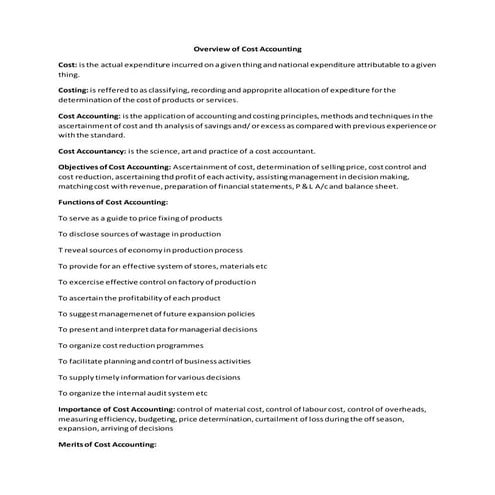 Cost and management accounting