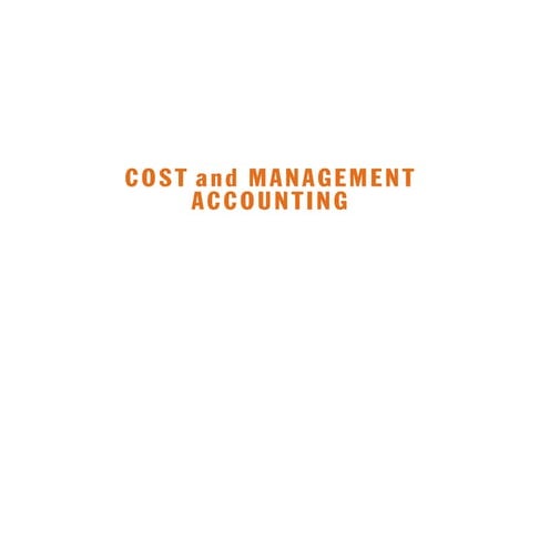 Cost and management accounting