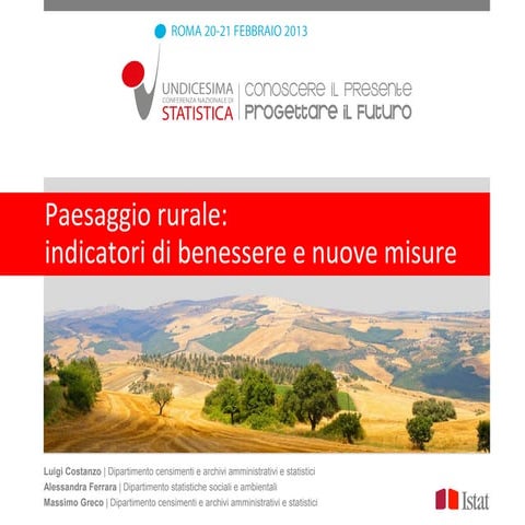 L. Costanzo, A. Ferrara, M. Greco - Paesaggio rurale: indicatori di benessere...