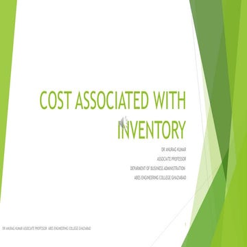 Cost associated with inventory