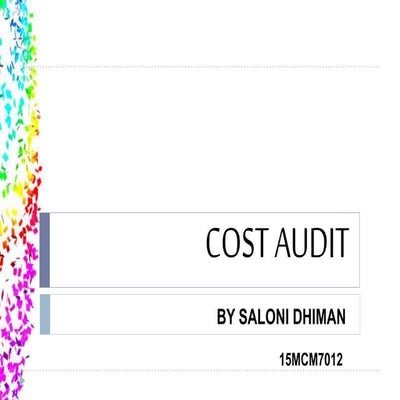 Cost audit- Saloni Dhiman