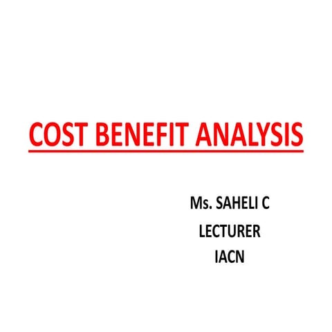 Cost benefit analysis converted